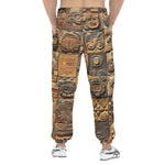 Men's Sweatpants Terracotta Tiles Carvings Faces