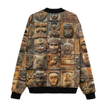 Bomber Jacket Terracotta Tiles Carvings Faces