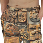 Men's Sweatpants Terracotta Tiles Carvings Faces