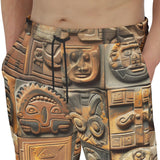 Men's Sweatpants Terracotta Tiles Carvings Faces