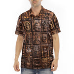 Men's Polo Shirt Ancient Mayan Wooden Carvings