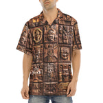 Hawaiian Shirt Ancient Mayan Wooden Carvings