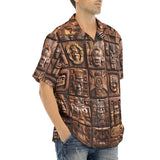 Hawaiian Shirt Ancient Mayan Wooden Carvings