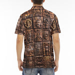 Men's Polo Shirt Ancient Mayan Wooden Carvings
