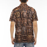 Men's Polo Shirt Ancient Mayan Wooden Carvings