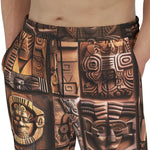 Men's Sweatpants Ancient Mayan Wooden Carvings