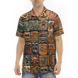 Men's Polo Shirt Mosaic Traditional Mayan Symbols