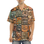 Hawaiian Shirt Mosaic Traditional Mayan Symbols