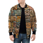 Bomber Jacket Mosaic Traditional Mayan Symbols