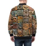 Bomber Jacket Mosaic Traditional Mayan Symbols