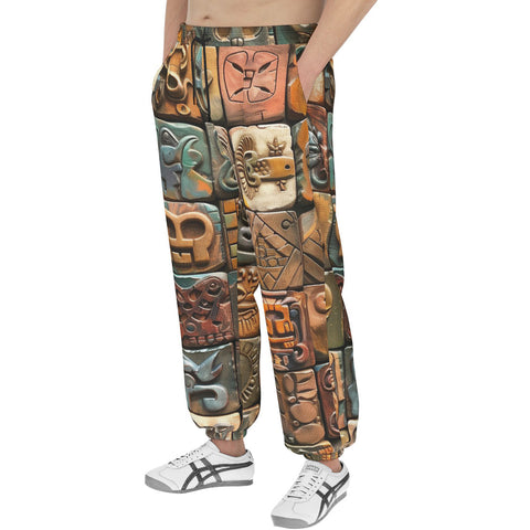 Men's Sweatpants Mosaic Traditional Mayan Symbols