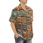 Hawaiian Shirt Mosaic Traditional Mayan Symbols