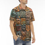 Men's Polo Shirt Mosaic Traditional Mayan Symbols
