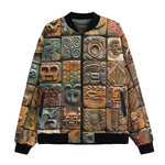 Bomber Jacket Mosaic Traditional Mayan Symbols