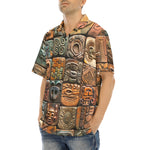 Hawaiian Shirt Mosaic Traditional Mayan Symbols