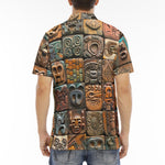 Men's Polo Shirt Mosaic Traditional Mayan Symbols