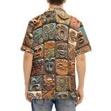 Hawaiian Shirt Mosaic Traditional Mayan Symbols