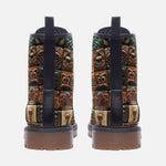 Leather Boots Mosaic Traditional Mayan Symbols