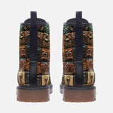 Leather Boots Mosaic Traditional Mayan Symbols