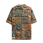 Hawaiian Shirt Mosaic Traditional Mayan Symbols