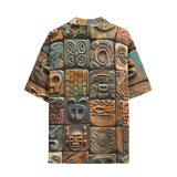 Hawaiian Shirt Mosaic Traditional Mayan Symbols