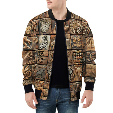 Bomber Jacket Various Tribal Motifs Tile