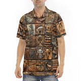 Men's Polo Shirt Various Tribal Motifs Tile