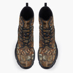 Casual Leather Chunky Boots Various Tribal Motifs Tile