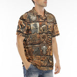 Men's Polo Shirt Various Tribal Motifs Tile