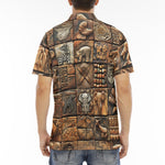 Men's Polo Shirt Various Tribal Motifs Tile