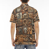 Men's Polo Shirt Various Tribal Motifs Tile