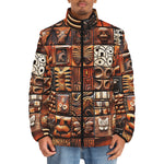 Down-Padded Puffer Jacket Tribal Tile Mosaic