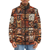 Down-Padded Puffer Jacket Tribal Tile Mosaic