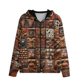 Men's Zip Up Hoodie Tribal Tile Mosaic