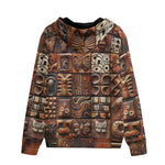 Men's Zip Up Hoodie Tribal Tile Mosaic