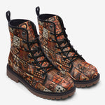 Leather Boots Tribal Tile Mosaic