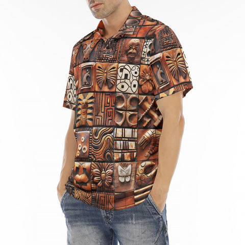 Men's Polo Shirt Tribal Tile Mosaic