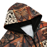 Men's Zip Up Hoodie Tribal Tile Mosaic