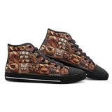 High-Top Canvas Shoes Tribal Tile Mosaic