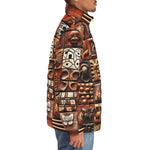 Down-Padded Puffer Jacket Tribal Tile Mosaic