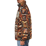 Down-Padded Puffer Jacket Tribal Tile Mosaic