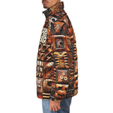 Down-Padded Puffer Jacket Tribal Tile Mosaic