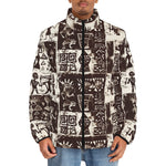 Down-Padded Puffer Jacket Ancient African Tribal Patterns