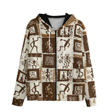 Men's Zip Up Hoodie Ancient African Tribal Patterns