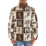 Down-Padded Puffer Jacket Ancient African Tribal Patterns