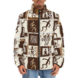 Down-Padded Puffer Jacket Ancient African Tribal Patterns