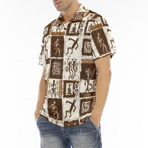Men's Polo Shirt Ancient African Tribal Patterns