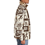 Down-Padded Puffer Jacket Ancient African Tribal Patterns