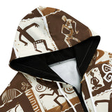 Men's Zip Up Hoodie Ancient African Tribal Patterns