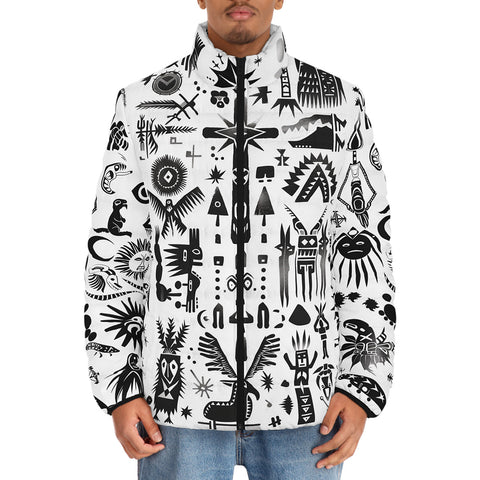 Down-Padded Puffer Jacket Ancient Mythology Symbols